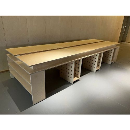 简约现代长方形办公桌长条桌工作台书桌实木会议桌长桌大餐桌