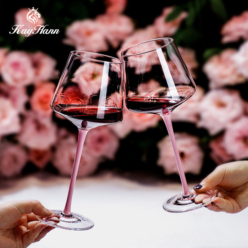 创意彩色方形勃艮第红酒杯家用酒具 浪漫水晶高脚杯烛光葡萄酒杯