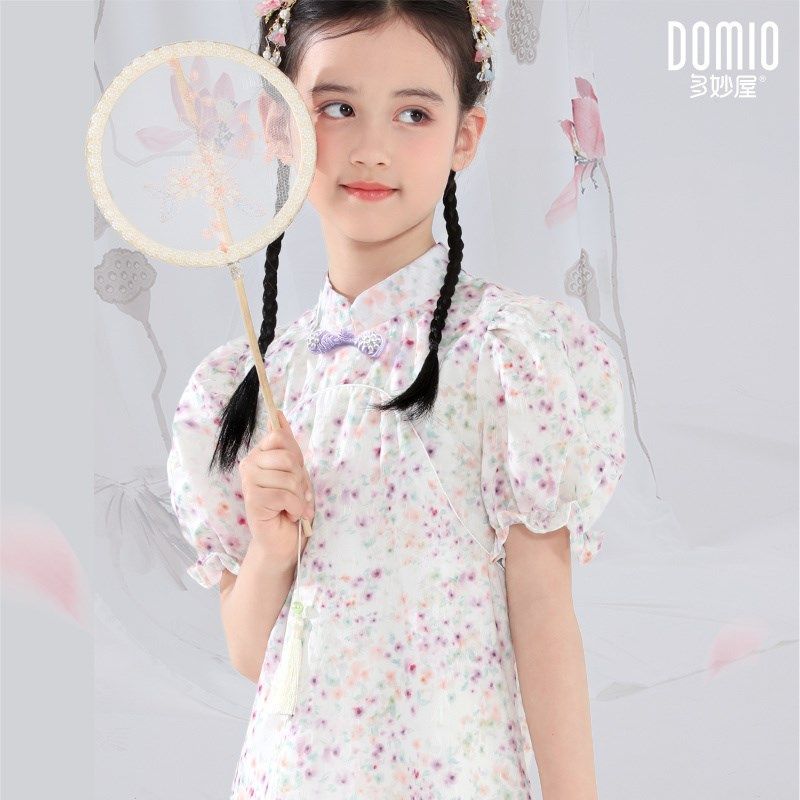 女童夏装连衣裙2025新款国风新中式汉服儿童公主裙大童洋气旗袍裙