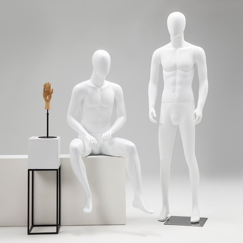 男模特道具全身哑黑哑白男装店人台橱窗假人体衣架模特架子展示架