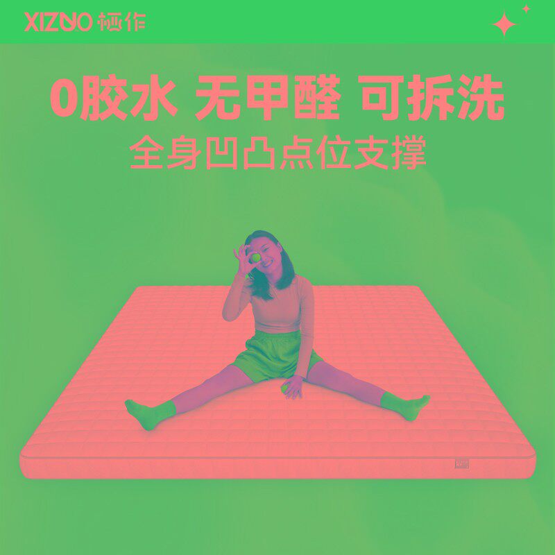 栖作床垫家用硬垫不塌陷学生宿舍单人薄款护M腰榻榻米可折叠海绵图片