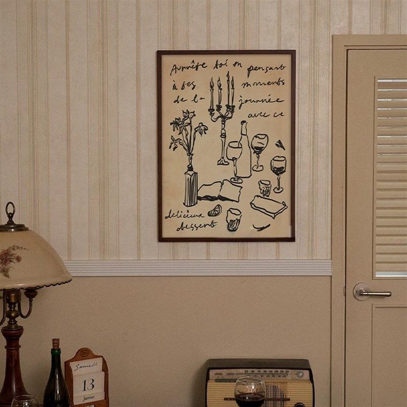 法式复古烛光晚餐氛围感客厅餐厅背景墙I装饰画卧室床头摆画落地,家居饰品,现代装饰画,淘宝优惠券,粉丝福利购,淘宝优惠卷