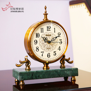 高端欧式轻奢座钟桌面台钟客厅装饰摆件钟表M美式创意静音台式时