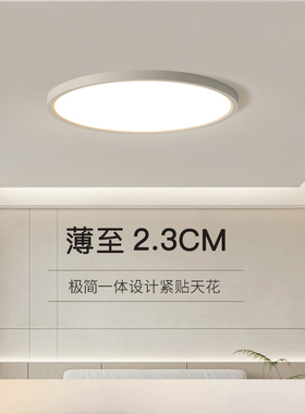 极简超薄吸顶灯现代简约圆形主卧室房间leMd灯具阳台过道走廊网红
