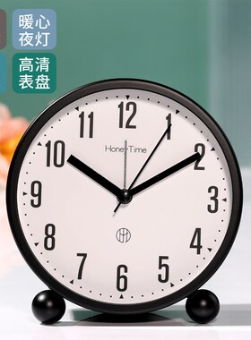 闹钟时尚简约台钟儿童学生用起床神器多功能静音夜光卧室小闹钟
