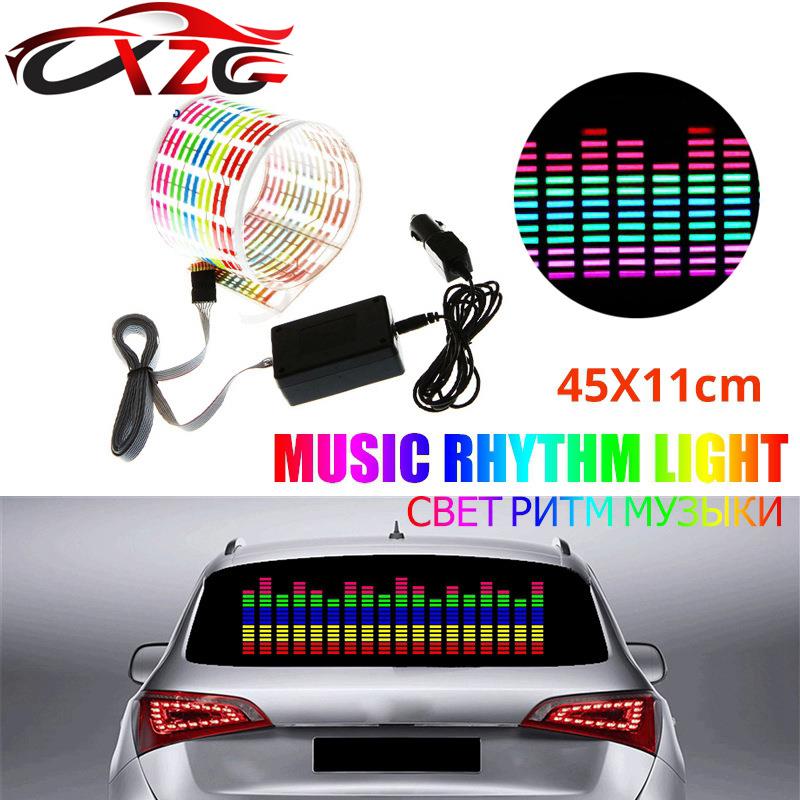 汽车音乐节奏灯 LED声控音响感应音频灯 玻璃图案灯光装饰氛围灯