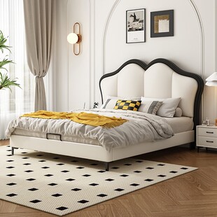 皮床简约现代男孩1.35米儿童床1米2单人小户型S实木软包女孩公主