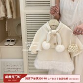 毛呢套装 留洋千金 女童冬季 斗篷披风儿童气质外套连衣裙两件套