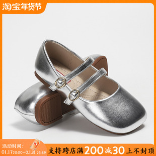 儿童软底单鞋 2023新款 春秋季 子 豆豆鞋 洋派女孩公主鞋 时尚 女童皮鞋