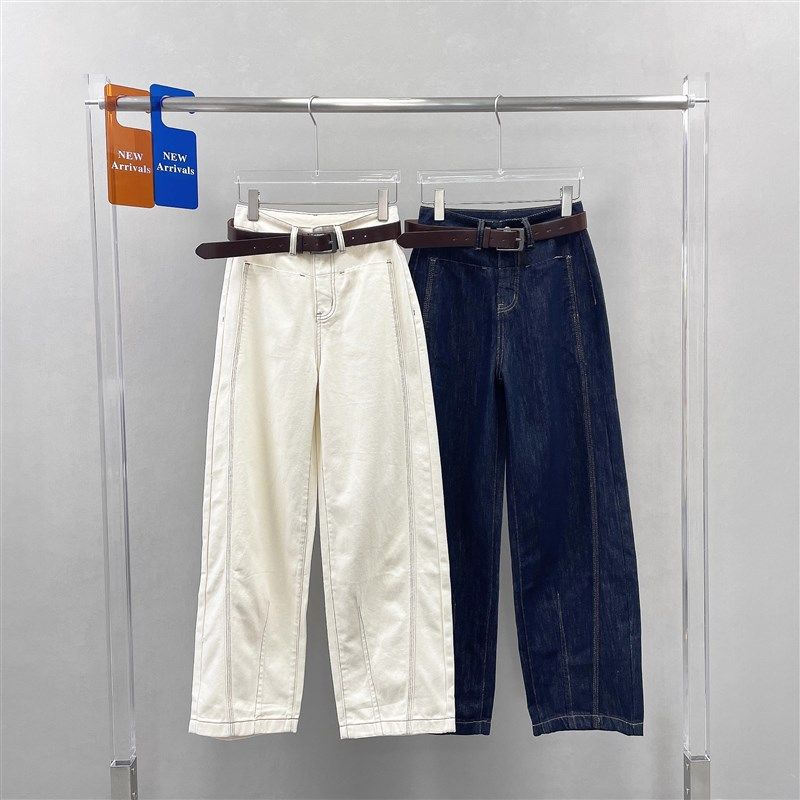 美式复古弯刀牛仔裤男春季新款设计感宽松直筒裤潮牌阔腿老爹裤子