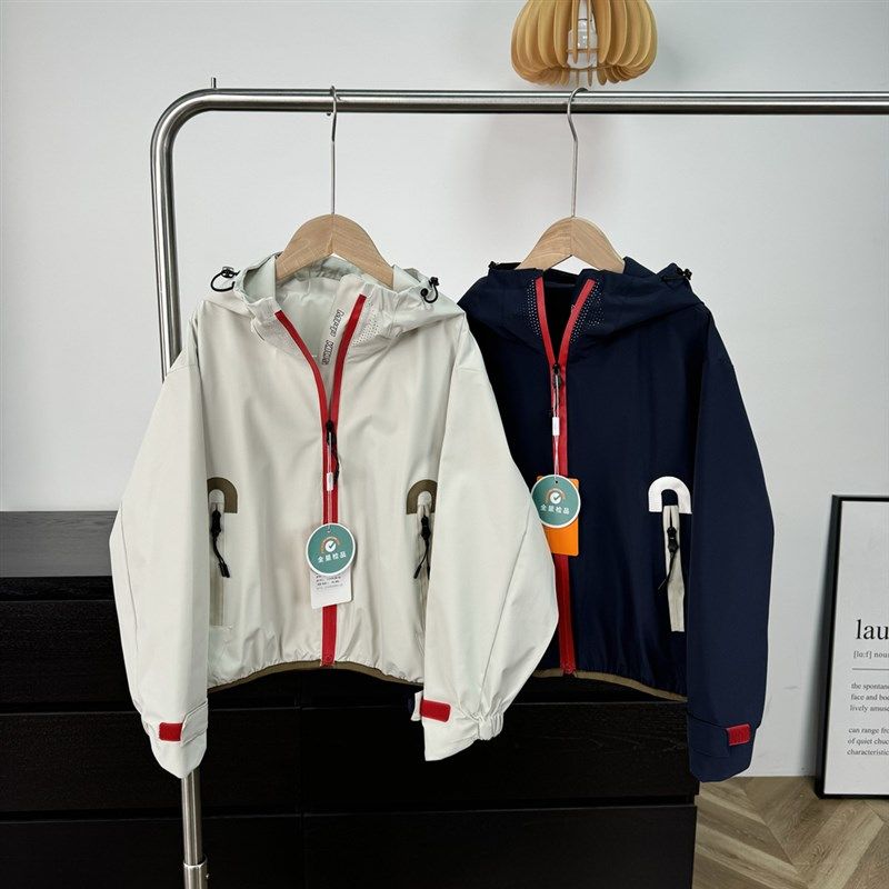 25春季新款连帽拉链开衫外套防风男童女童冲锋衣宽松休闲夹克2520,童装/婴儿装/亲子装,儿童冲锋衣,淘宝优惠券,粉丝福利购,淘宝优惠卷