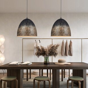 侘寂风餐厅吊灯创意个性火锅店奶茶店工业风灯美式复古.民宿吧台