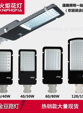 LED金豆路灯头户外道路牙刷农村路灯IP65纳米灯L芯灯杆50W80W150W