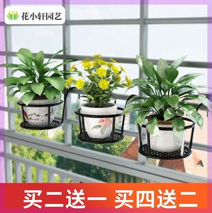 花小轩汉昌阳台栏杆悬挂式花架铁艺护栏窗台Q绿萝吊兰花盆挂架m
