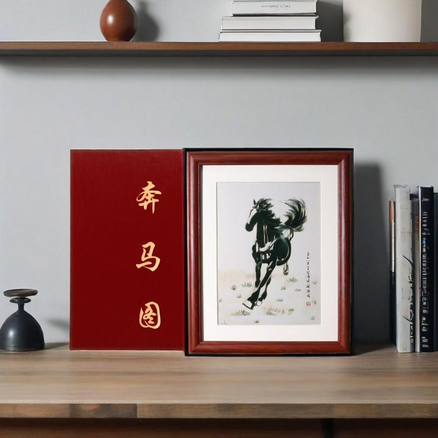 书房茶室摆件办公室茶室铜雕画