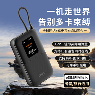 联拉LA8全球esim随身wifi漫游网络虚拟插卡双用无线路由器4g全球通用高速网络设备多频段写入出国旅游