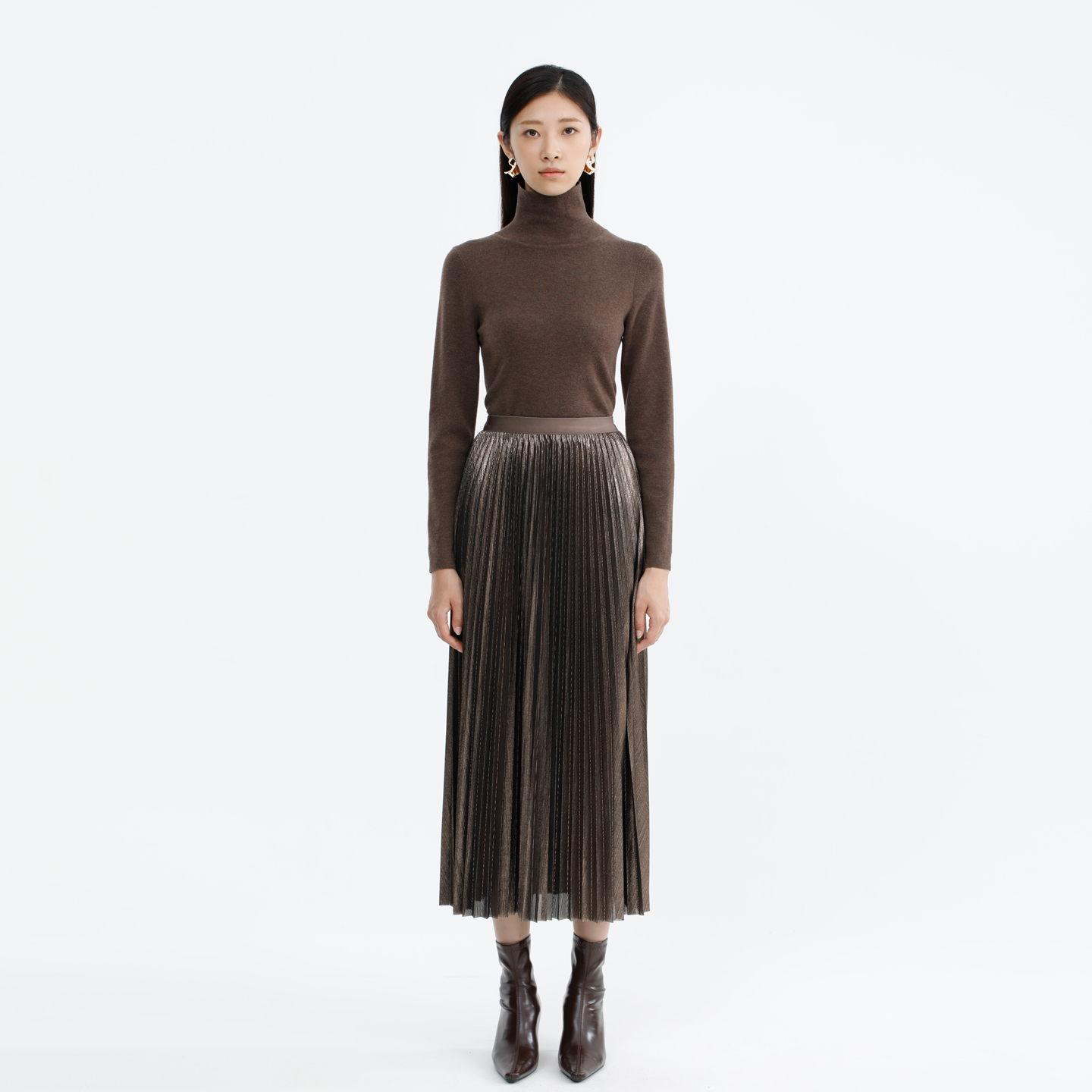 卡莉朵拉半裙C27D7429冬季新款高级感优雅气质中长款时尚百搭通勤