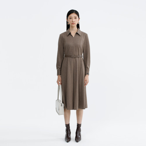 卡莉朵拉连衣裙C27D7566冬季新款时尚百搭高级感优雅气质显瘦