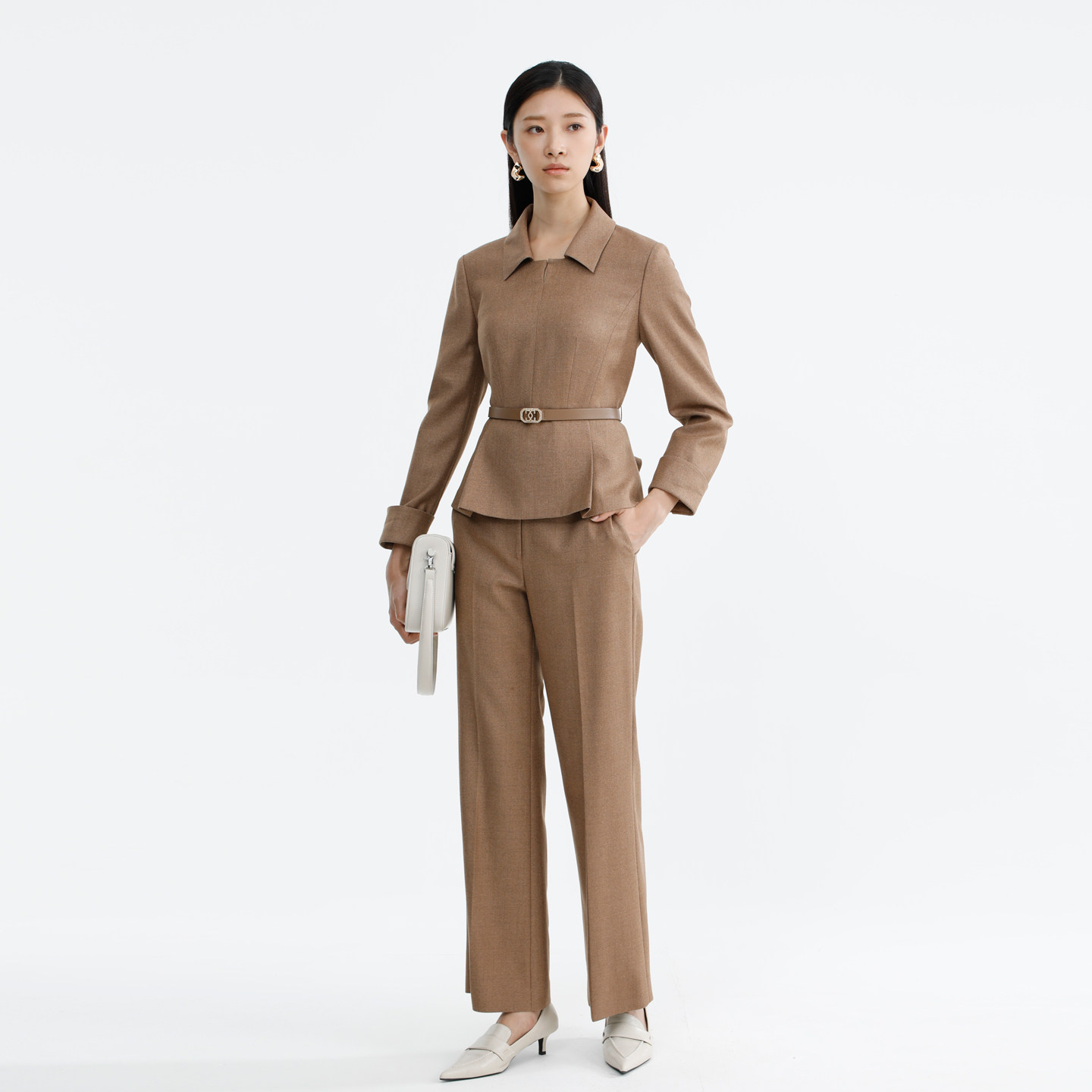 卡莉朵拉女裤C27D7212冬季新款高级质感时尚通勤经典风