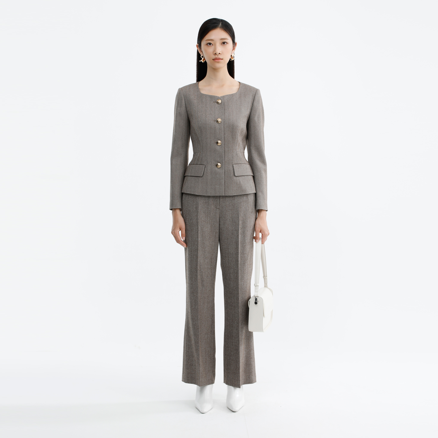 卡莉朵拉女裤C27D7231冬季新款时尚优雅极简与现代高级感