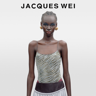 秋冬原创设计性感斑马纹连体衣吊带背心女款 JACQUES WEI2025新款