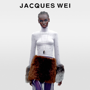 长袖 JACQUES 修身 紫色烫钻内搭高领羊毛衫 上衣女 WEI2025秋冬新款