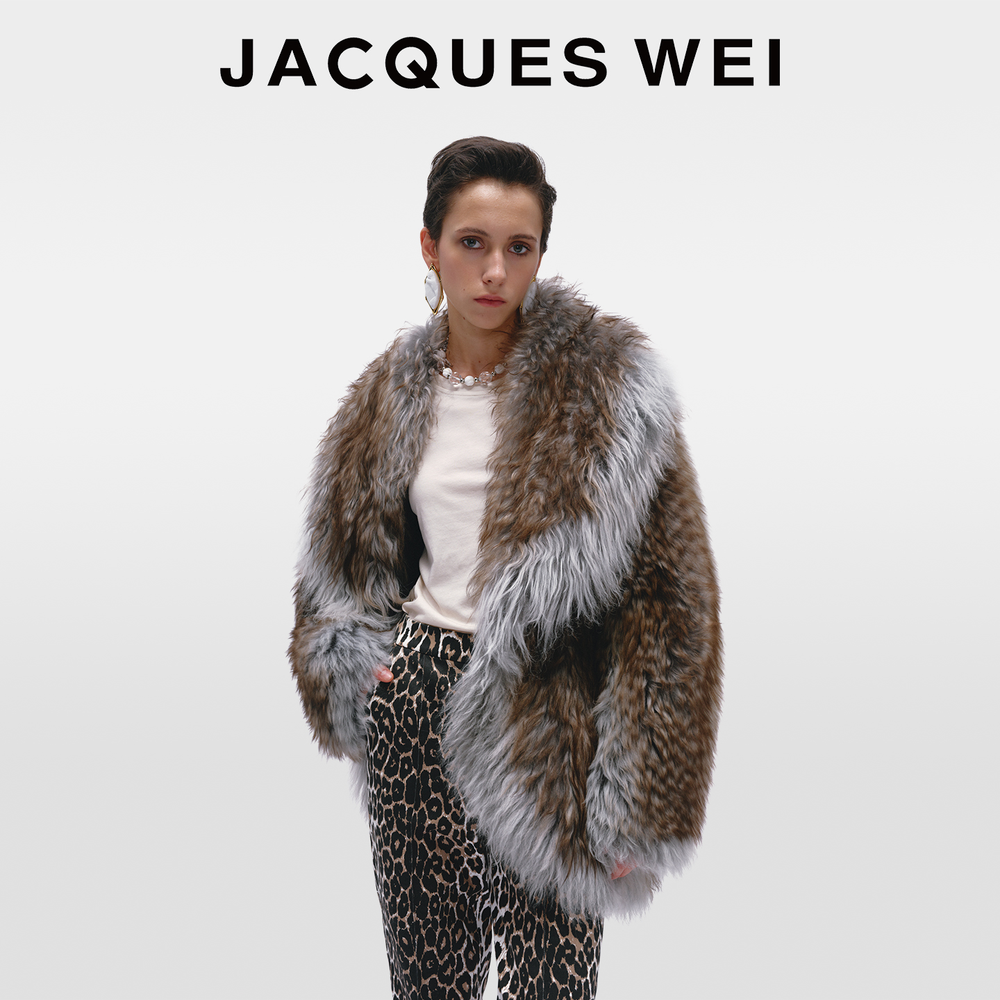 JACQUESWEI皮毛一体渐变皮草女