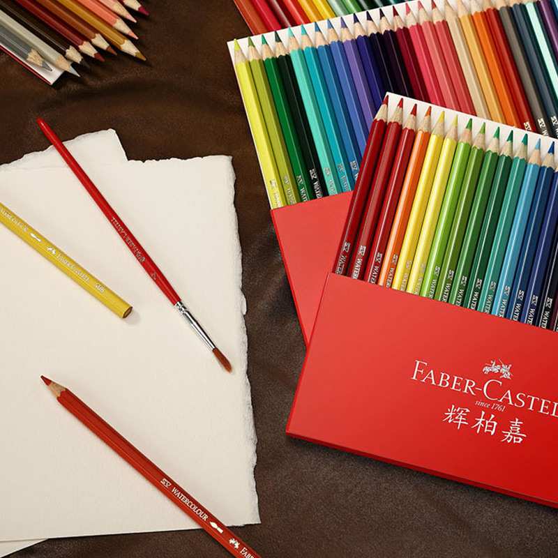 德国FABER-CASTELL辉柏嘉100色经典水溶性彩色铅笔美术纸盒套装