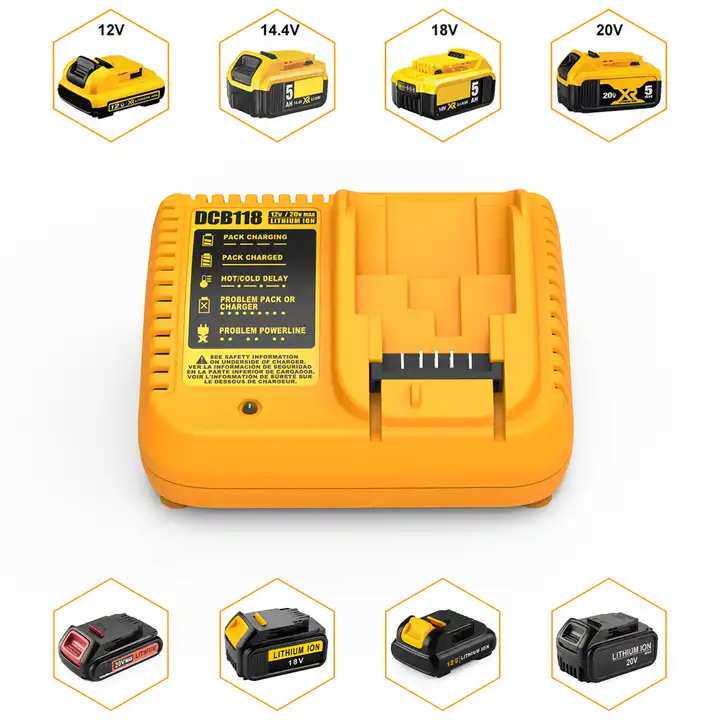 适用dewalt德伟20v电池DCB118/DCB112充电器3A快充便携德伟充电器