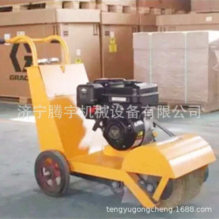 厂家水泥浮浆路面清扫机 钢丝轮路面清扫器 手推式除尘设备