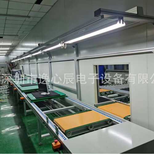 清远工装板输送线显示屏倍速链组装生产线 老化测试生产线建模