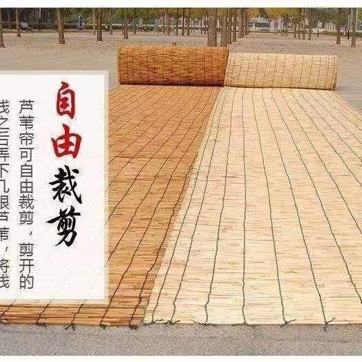 美化半截风格内超大阳台田园容量芦苇帘遮阳窗帘电动手工编织