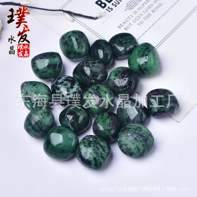 天然红绿宝滚石鱼缸石盆栽装饰摆件儿童淘矿装潢材料跨境商品