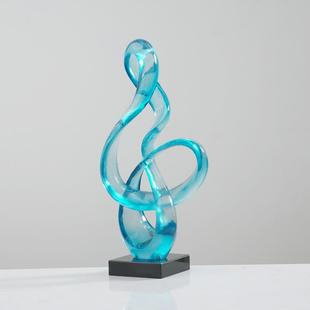 现代简约雕塑工艺品样板间家居客厅电视柜旁桌面装饰海浪摆件