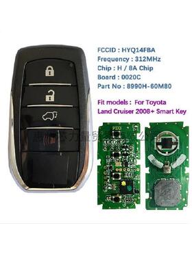 适用丰田18-19陆地巡洋舰4键智能卡2110GFCCID:HYQ14FBA312mhz