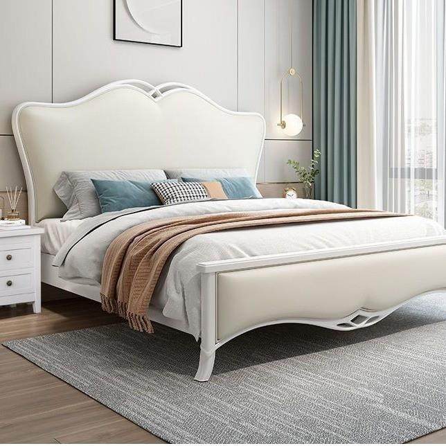 轻奢床美式婚床直销实木床1.8x2米双人床1.5米主卧储物公主床