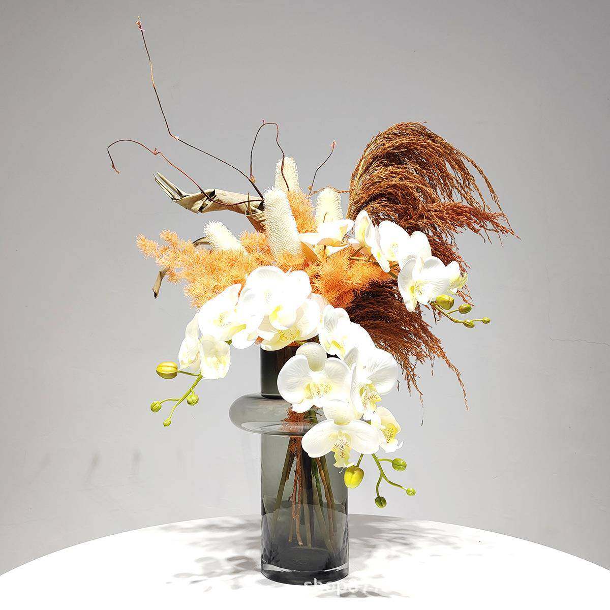 现代轻奢玻璃花瓶仿真花艺摆件客厅卧室餐桌高端假花摆设软装饰品,纺织面料/辅料/配套,纺织机械配件,淘宝优惠券,粉丝福利购,淘宝优惠卷
