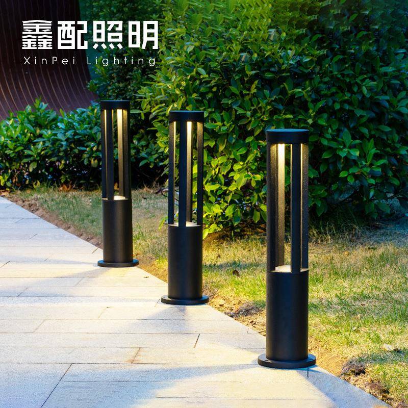户外草坪灯圆形铝材led防水现代庭院景观灯围墙花园林别墅草地灯