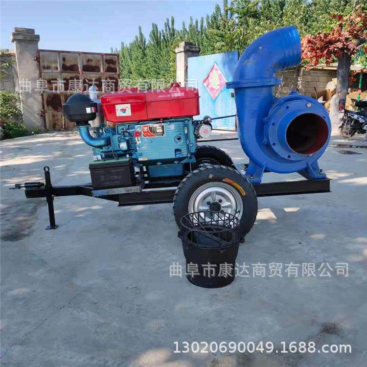 柴油抽水泵图片建筑排水泵小型4寸6寸自吸泵移动式防汛水泵
