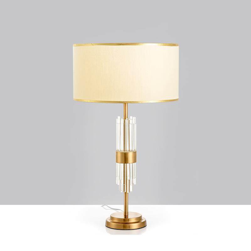 北欧轻奢玻璃台灯后现代水晶客厅简约卧室书房间布艺床头创意灯饰