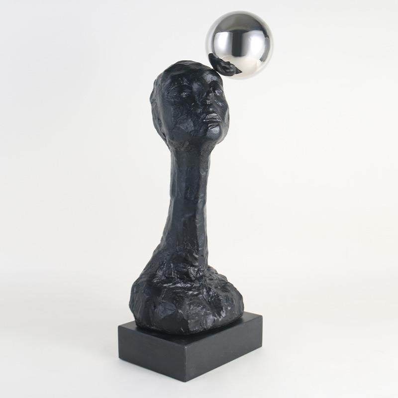 梵茜北欧现代创意树脂黑古铜色人头雕塑电视柜玄关软装装饰摆件,特色手工艺,其他特色工艺品,淘宝优惠券,粉丝福利购,淘宝优惠卷