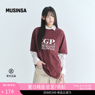 Codegraphy韩国26春夏新品男女百搭通勤字母LOGO 短袖T恤MUSINSA