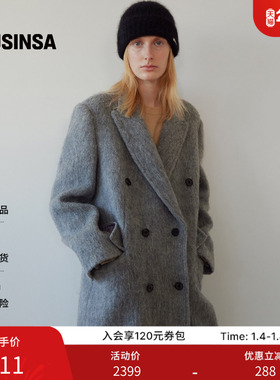 LEVAR韩国女士25冬季垂感廓形通勤气质经典羊毛长款大衣MUSINSA