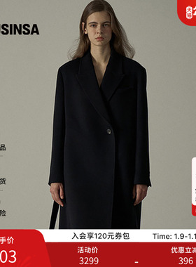 FACADE PATTERN韩国女士25冬季休闲时尚羊绒腰带大衣MUSINSA