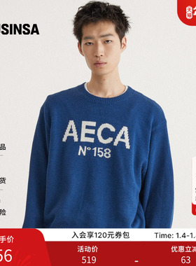 AECA韩国男女25秋季新款简约日常大Logo毛衣羊毛针织衫MUSINSA