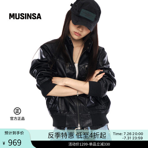 潮流时尚个性设计感仿皮机车夹克