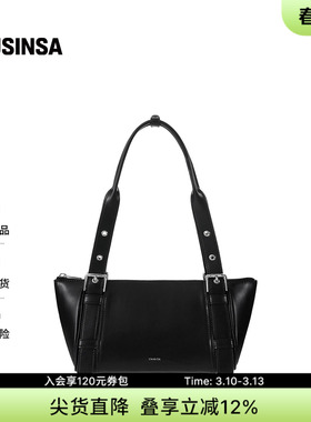 STAND OIL韩国女士春季光面皮革宽肩带设计单肩帆船包包MUSINSA