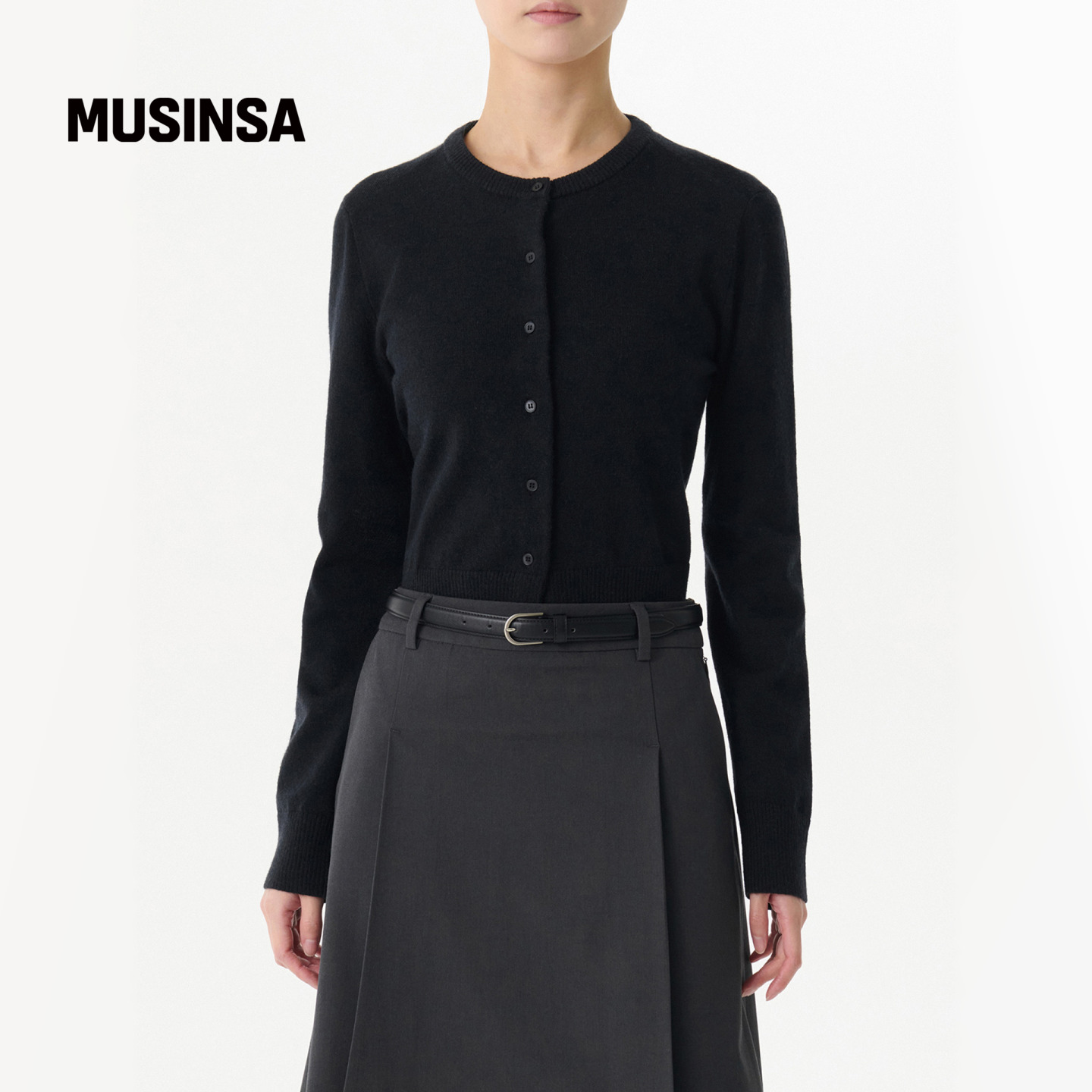 秋季女士百搭松弛感简约纯色开衫