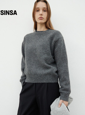 【含羊毛】LEVAR韩国25秋冬宽松慵懒风套头羊毛针织套头衫MUSINSA