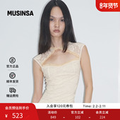 SCULPTOR 韩国25秋冬小众设计感修身 性感蕾丝吊袜带衬裙MUSINSA